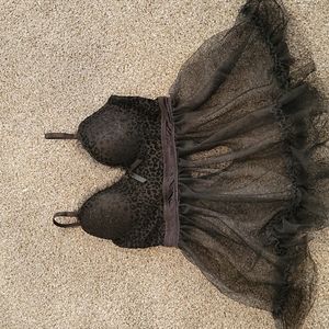 Black Leppard print lingerie